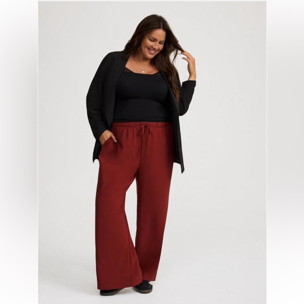 torrid Black & Brick Red Wide Leg Pants